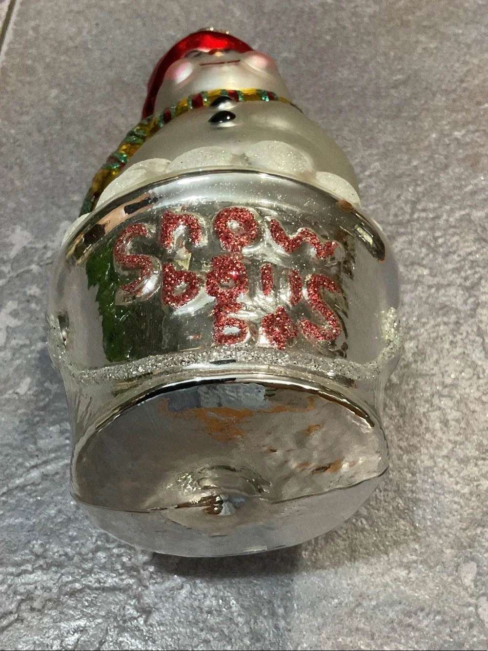Festive Red & White Snowman Holiday Ornament